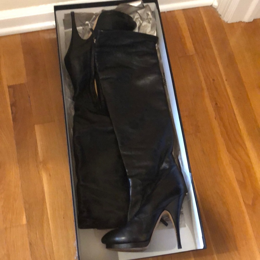 Over the knee leather boots